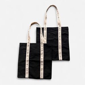 2 NWOT Jimmy Fairly Black Cotton Tote Bags